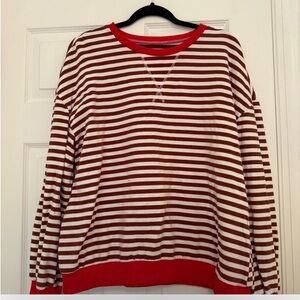 Striped long sleeve red and brown